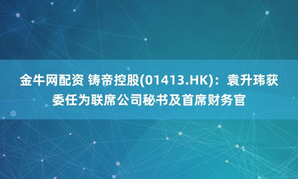 金牛网配资 铸帝控股(01413.HK)：袁升玮获委任为联席公司秘书及首席财务官